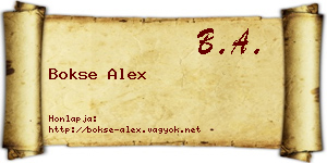 Bokse Alex névjegykártya