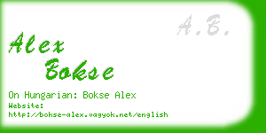 alex bokse business card